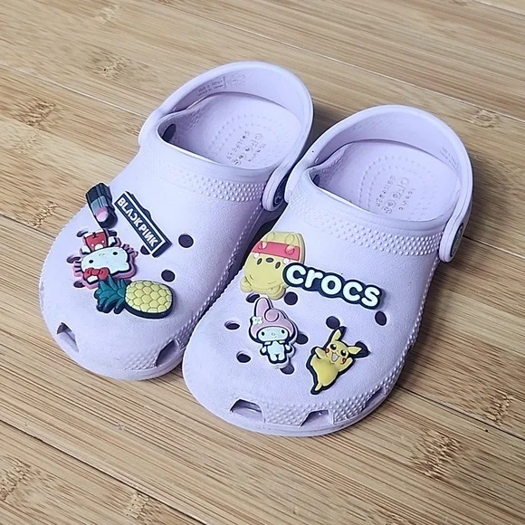 Girls bright light pink crocs sz 10 C - Picture 1 of 5